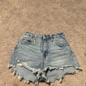 Distressed Denim Shorts